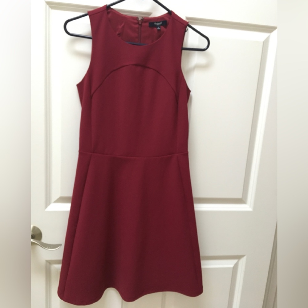 Madewell Dress Sz 0, sleeveless, cranberry color, like new,